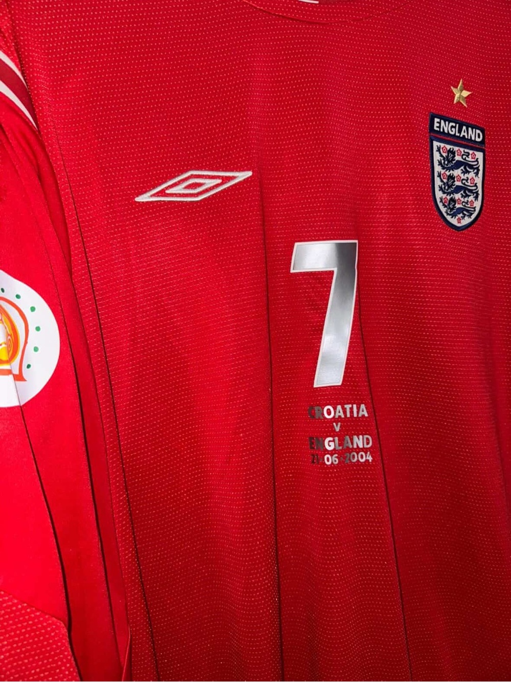Vintage England “Away” Football Jersey with David Beckham #7 2004 Euro League - Picture 1 of 5